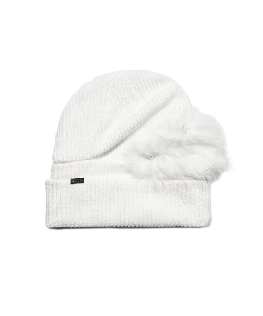 Jeongdo Fluffy Form Beanie . White