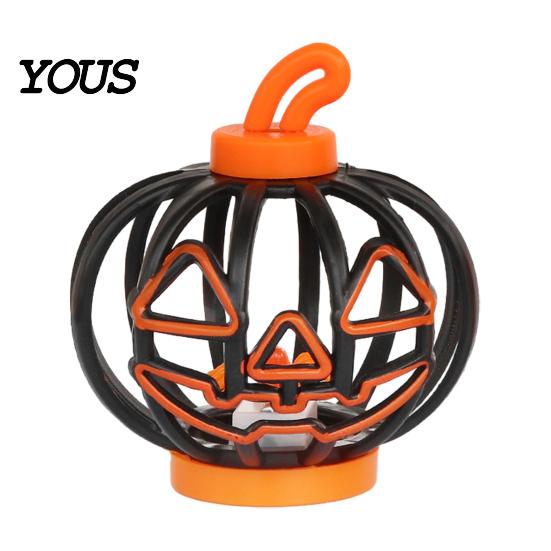 Battery Operated Pumpkin Light Halloween Lantern, LED Up Hollow Ornament, Table Centerpiece Statue with Warm for Indoor Outdoor Party Decor