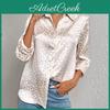 Lady Sleeve Long Elegant Office Leopard Jacquard Blouse Turn Down Collar Printed Button Shirt 2026 Spring Autumn Fashion Tops 19169