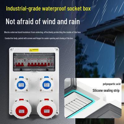 Wall-Mounted IP65 Waterproof Industrial Socket Box - Assembled Industrial-Grade Wiring and Distribution Box