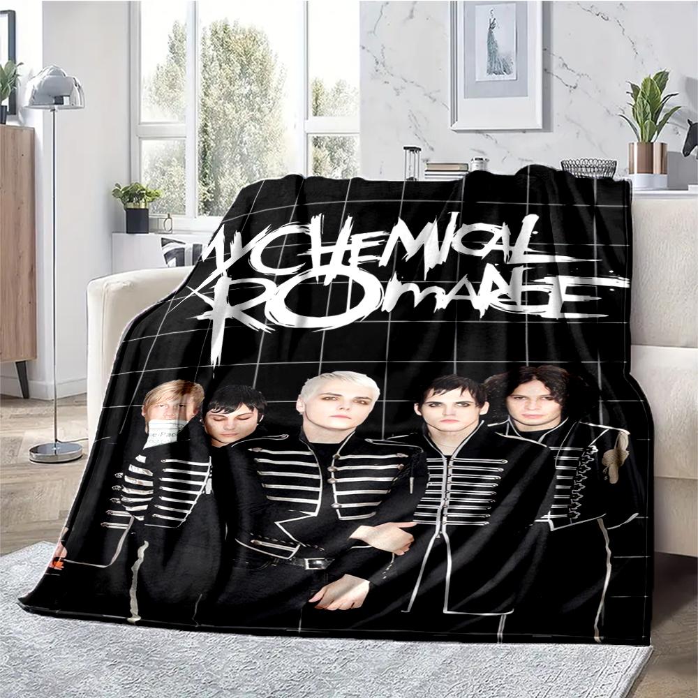 My Chemical Romance Theme Printed Blanket - Perfect for Couch, Bed, Travel & Outdoor Use | Machine Washable, Cozy & Durable.