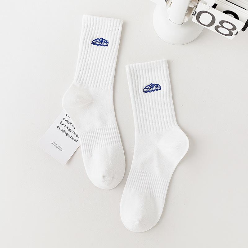 Trendy Men's Mid-Calf Embroidered Sports Socks - Yu Wenle Style