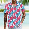 Men's Vintage Button Down Bowling Shirts Short Sleeve Summer Beach Shirt