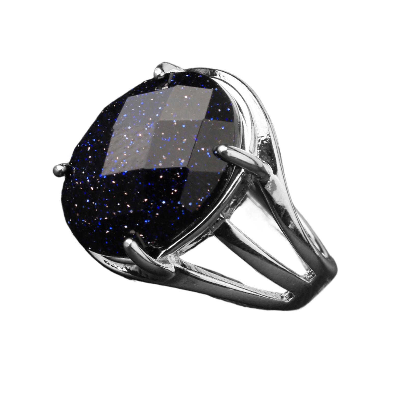 

Elegant And Durable Natural Stone Ring For Women Blue Tarnish-resistant Finger