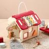 Montessori Children Toy Educational Wooden Baby Toys Creative Games Baby Wooden Blocks For 0 12 Months Cartoon House Busy Box