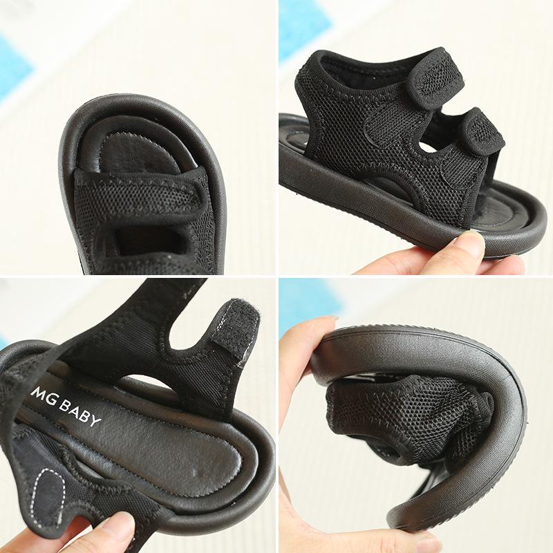 2025 Summer Kids' Non-Slip Mesh Sandals: Soft Sole, Velcro Beach Shoes for Boys & Girls
