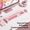 Wireless Cute Keyboard and Mouse 104 Keys Typewriter  Retro Round Keycaps Keyboard for PC Laptop Desktop Wireless Keyboard