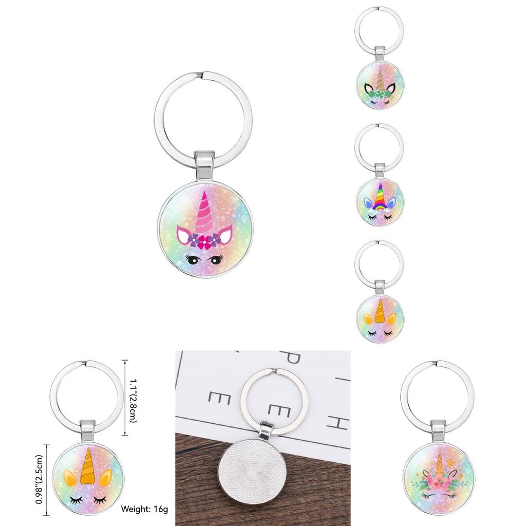 New Crown Unicorn Time Gem Simple Pendant Keychain Bag Charm Zinc Alloy