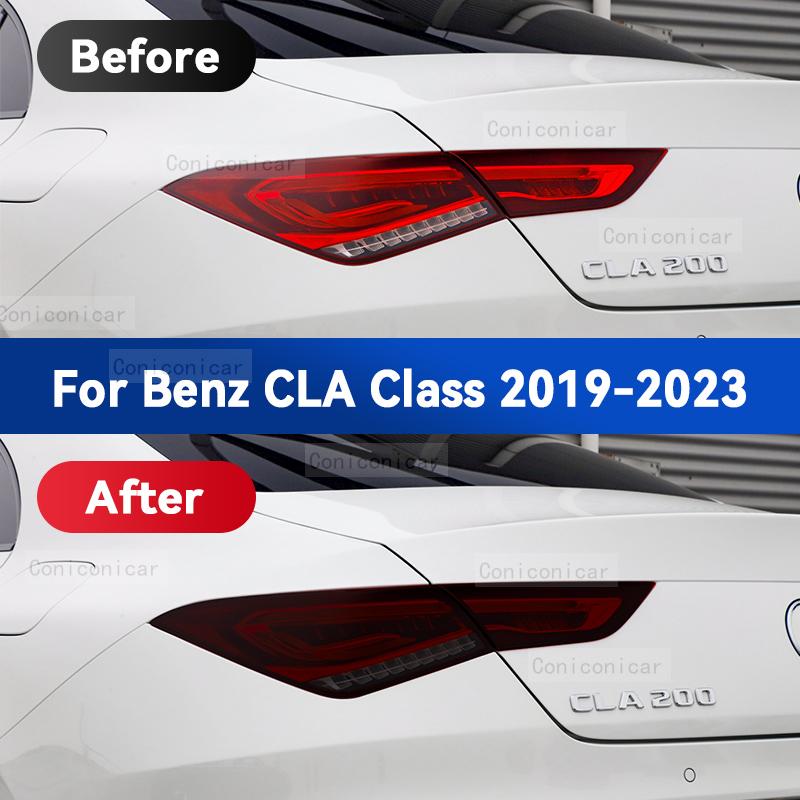 For Merceds Benz CLA Class 2013-2023 Car Headlight Black TPU Protective Film Front Light Tint Change Color Sticker Accessories