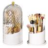 Rotating Makeup Organizer Plastic Desktop Organizer Dustproof Cosmetic Container Makeup Display Stand for Lipstick Makeup Brush
