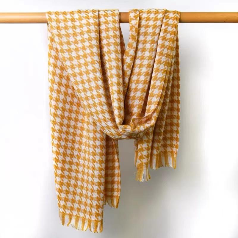 High Quality Chic Houndstooth Scarf Women Autumn Winter Warm Thick Long Muffler Female Versatile British Style Shawl Ladies