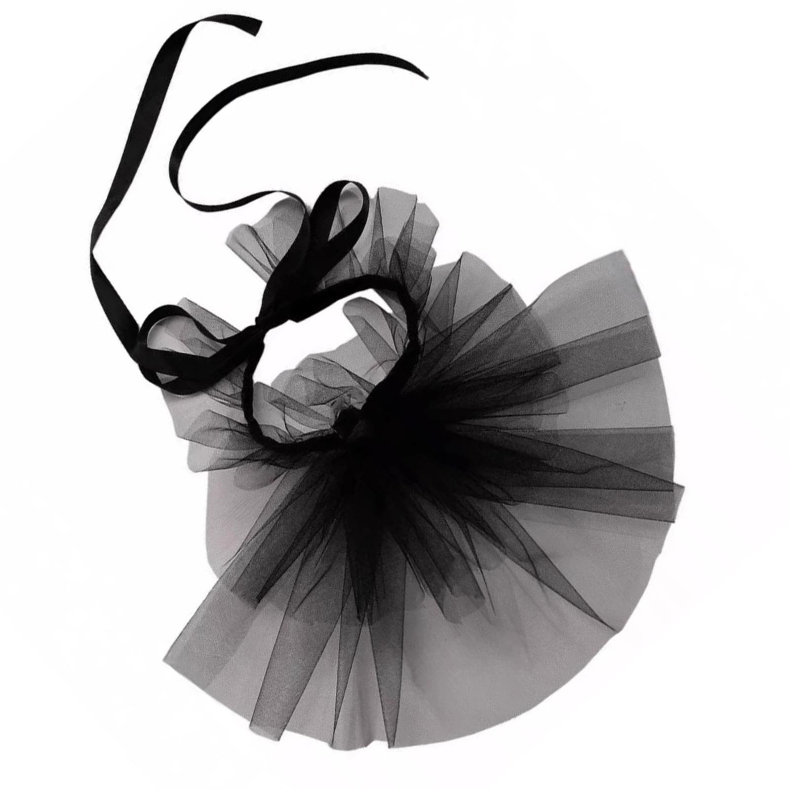 

Элегантный съемный воротник с рюшами для женщин Викторианский Ренессанс Жабо из многослойной сетки Ложный воротник Чокер чёрный