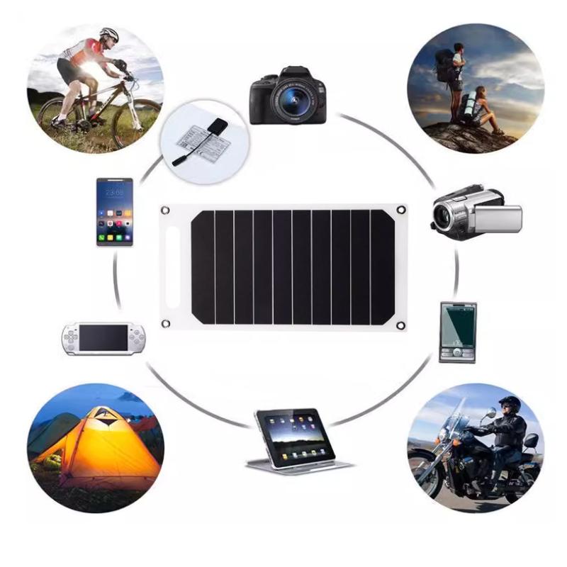 10W 5V Solar Panel Waterproof Portable Dual Usb Charger Outdoor Camping Solar Power Bank Battery Charging Plate