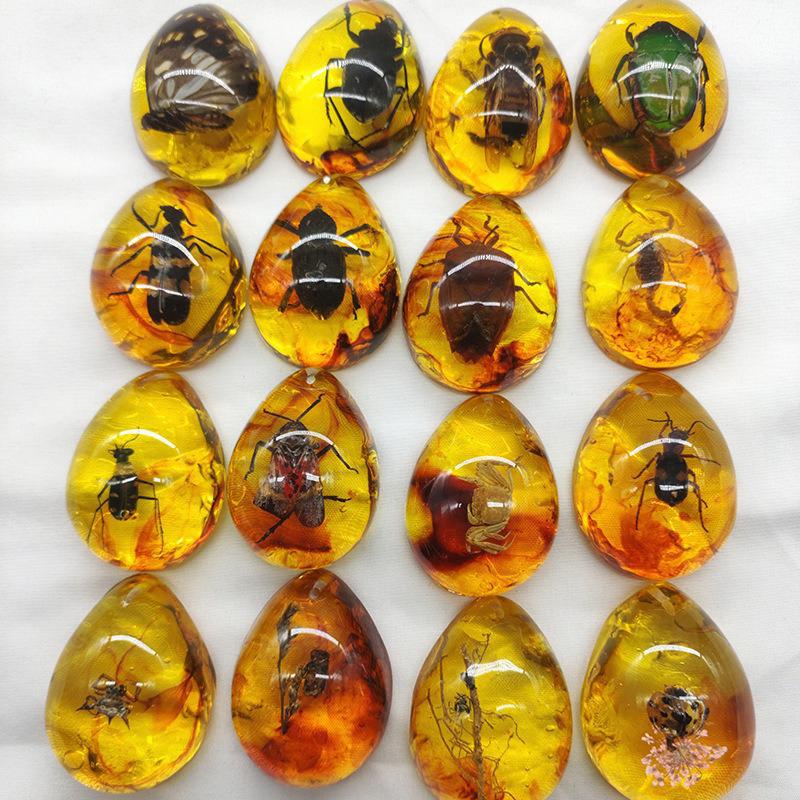 Random 1Pc Insects Amber Gemstone Scorpion Natural Mineral Home Decor Insects Amber Gemstone Diy Hand Crafts Gift