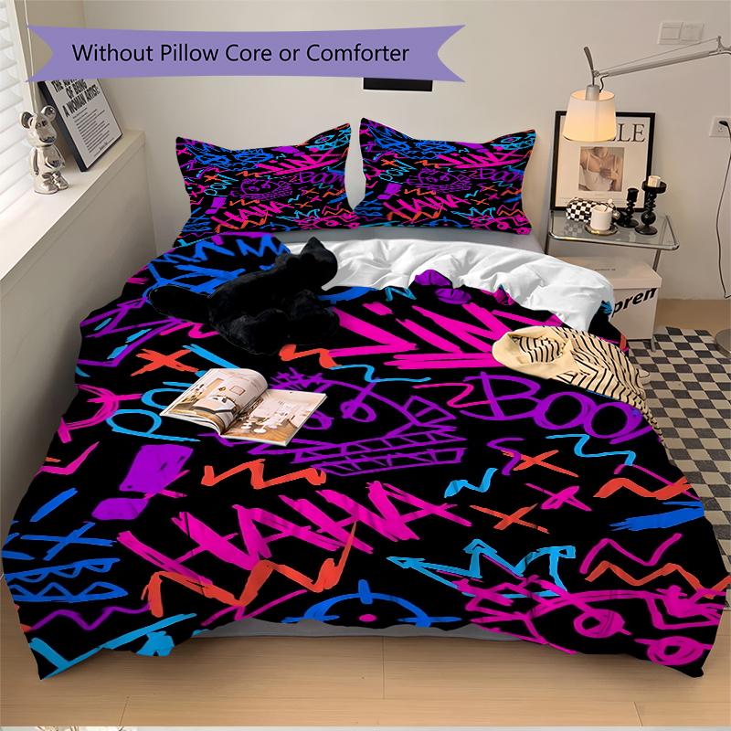 3Pcs Vivid Graffiti Art Bedding Sets For All Sizes New 3D Printed Bed Cover Comforter Duvet Cover Pillowcase Bedroom Decoration