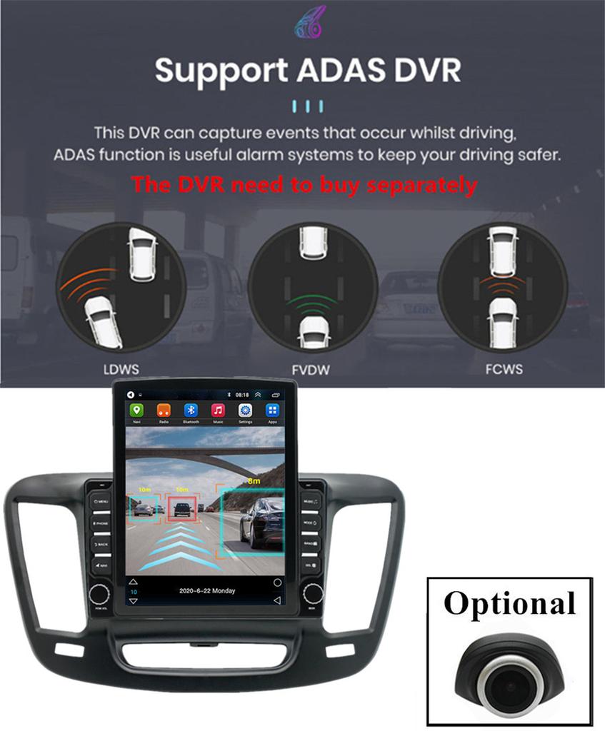9.7" Android 12.0 Stereo Radio GPS Wifi For Chrysler 200 2015-2019 C & S Sedan