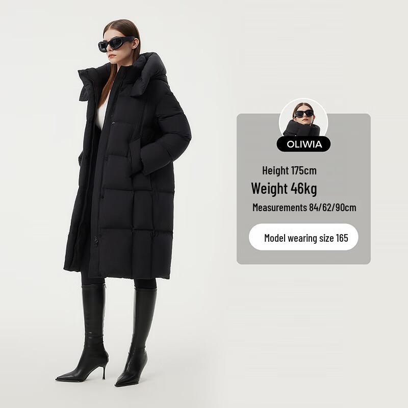 Tanboer Women's Long Down Jacket with Detachable Hood TBF520802Z