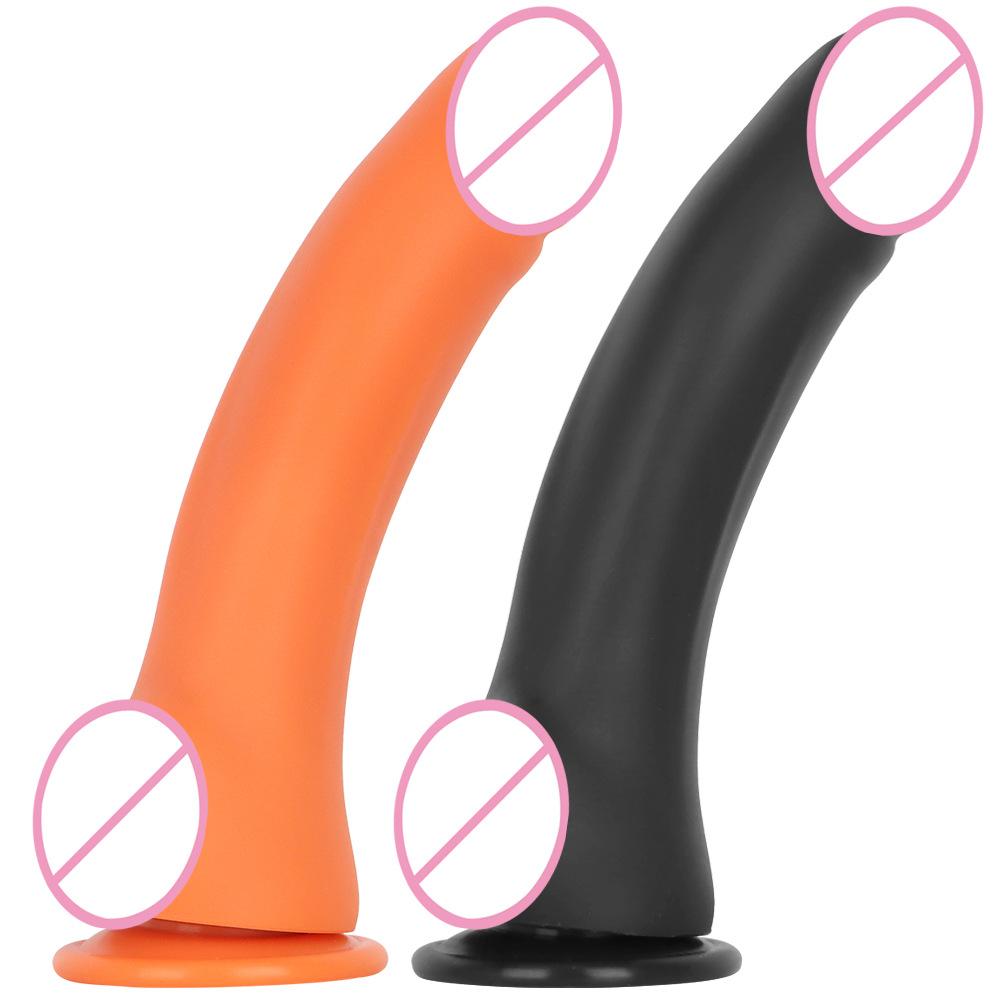 Manual Dildo Hick and Upturned Large Head Liquid Silicone for Men