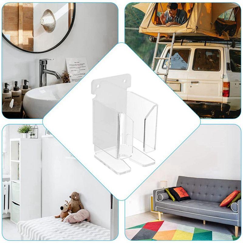 AEE4-Electric Razor Wall Mount Holder Acrylic Shaver Holder Razor Hanger Shaver Organizer B