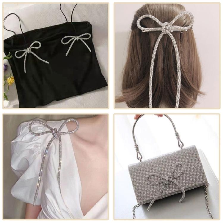 Elegant Diamond Embellished Bowknot Brooch Unique Collar Pin for Fashion Lovers