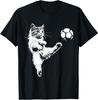 Funny Cat Soccer Ball Graphic T-Shirt Unisex T-Shirt