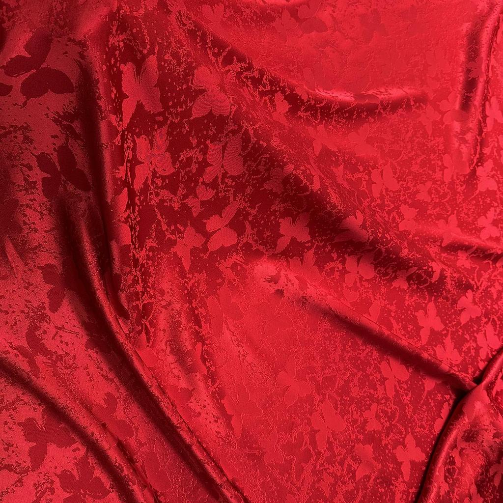 Verdickter Jacquard-Satin Cheongsam Stoff Anzug