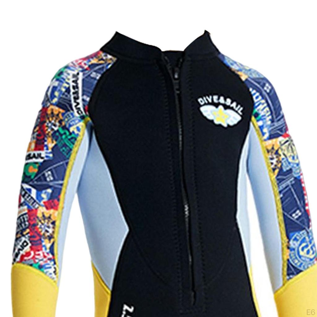 2.5mm Neoprene Wetsuit Kids Boys Sun Protection Thermal Swimsuit Wet Suit for Surfing Water