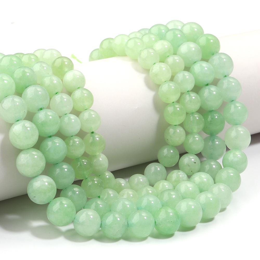 1 Strand 6 8 10mm Natural Stone Beads Green Jade Round Loose Gemstone Beads For Jewelry Making DIY Bracelet Necklace Accessories