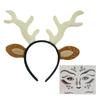 Festive Reindeer Antler Headband Set Includes Decorative Stickers Comfortable Cloth For Kids Adults Christmas Event