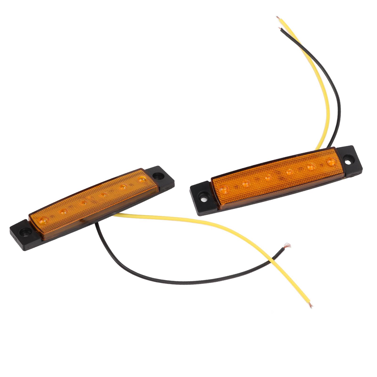 

10 шт. 6 светодиодов Боковые габаритные огни Янтарное свечение DC12V IP68 Водонепроницаемые Многоцелевые для грузовиков