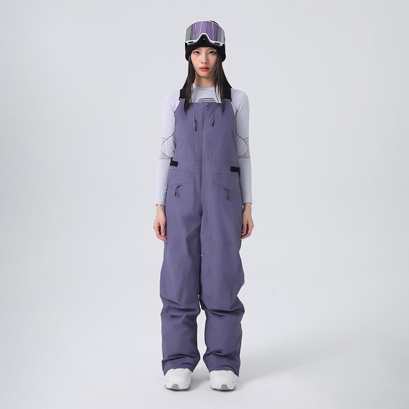 Ski Bibs for Women and Men Breathable Loose Fit Skiing Snow Bibs Pants Waterproof Snowboarding Pants Insulated Winter Outdoor Snowboard Overalls