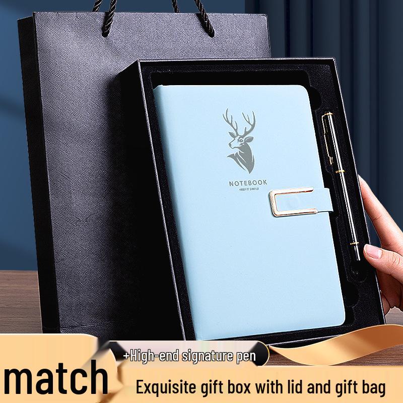 A5 Business Office Notebook with Thickened Pages and Simple Buckle, Ideal for Meetings, Record Keeping, Custom Logo Printable