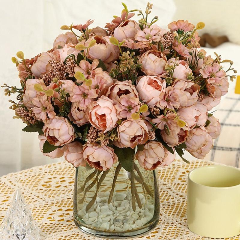 Bouquet Peony Simulation Flower Wedding Flower Home Decoration Flower Cross Border Simulation Flower Fake Flower Ornament