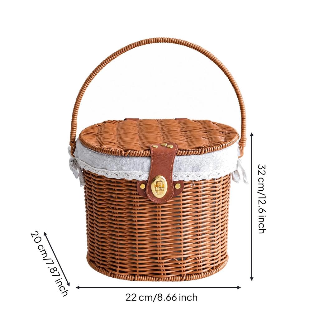 Storage Basket Lined Interior for Dining Area Decor