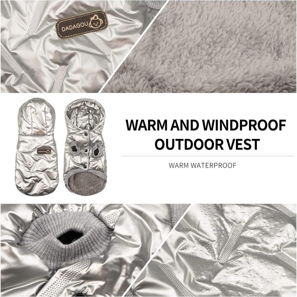 Hundezubehör, Haustier-Overalls, Haustier-Jacke für kaltes Wetter, einfarbig, Haustier-Hunde-Fleece-Kapuzenmantel, wasserdicht, winddicht