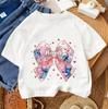 Summer Street Style Kids Tee Stitch For Boys Girls Casual Daily Outfit 3-14 Age Fashion Cute Cartoon