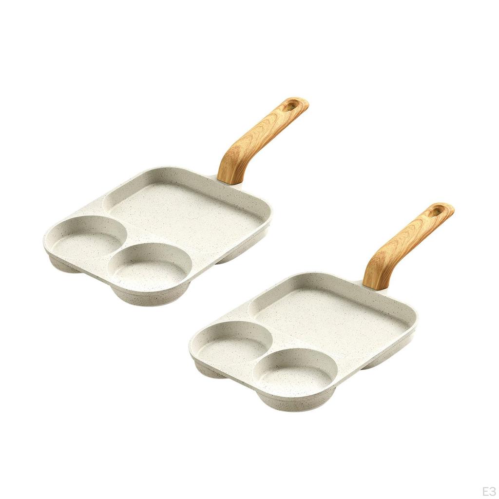3 Grids Egg Pan Kitchen Accessories Steak Frying for Cooking Baking