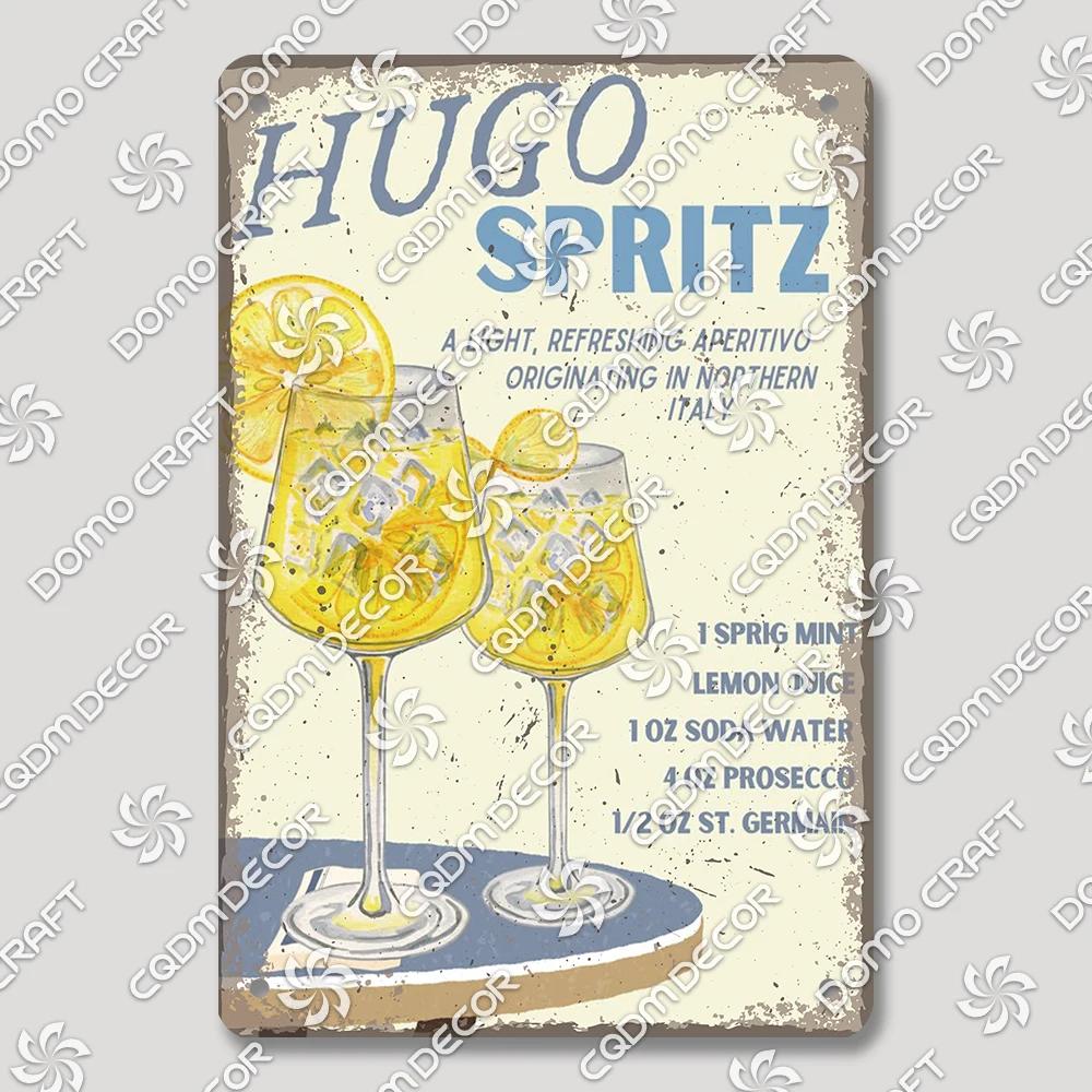 Vintage Drink Metal Tin Sign Wall Decor Mojito Margarita Aperol Spritz Negroni Limoncello  Perfect for Bar Pub Club