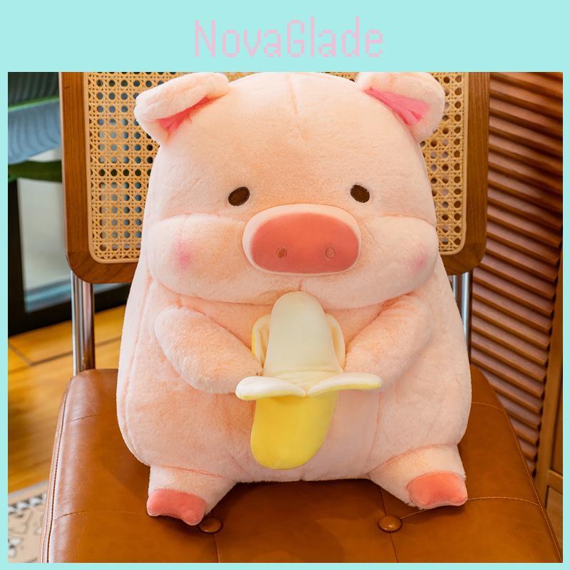 Adorable Lulu Pig Plush Toy Cute Banana Pig Stuffed Animal Pillow Soft Pp Cotton Cushion 50cm
