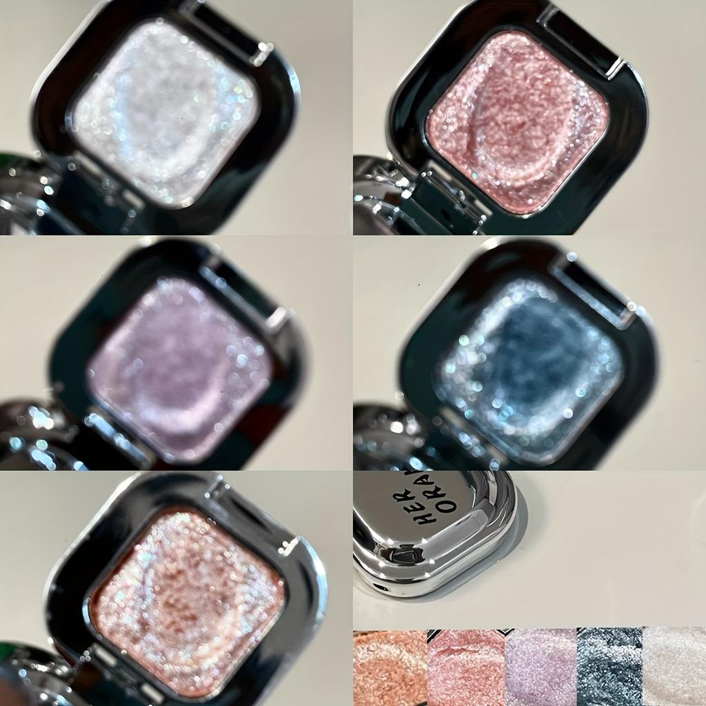 Diamond Highlighter Single Color Eyeshadow with Fine and Sparkling Shimmer, Applies Evenly and Richly, Waterproof Eyeshadow, Soft Texture Eye Makup