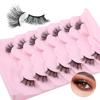 7 Pairs Of Half-Eye False Eyelashes, Dense Curled Eye Tail, Elongated Half-Eye False Eyelashes