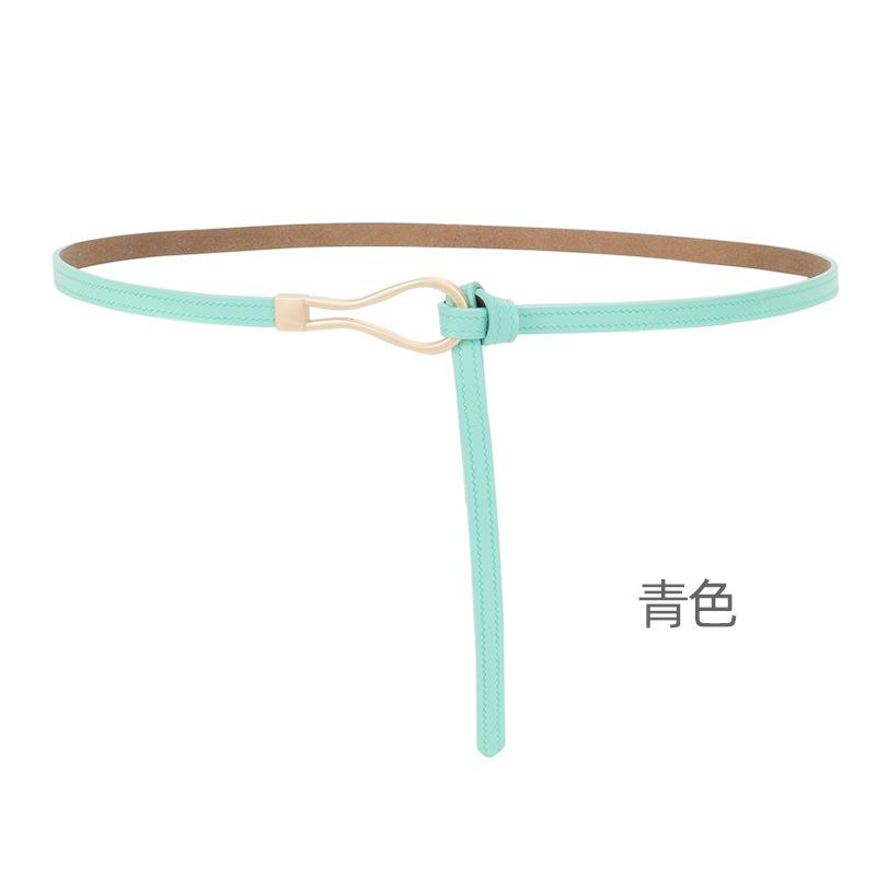 Four Seasons Available New Women'S Leather Thin Belt With No Hole Design Decorative Belt Waist Seal Dress Versatile Two Layer Leather Belt