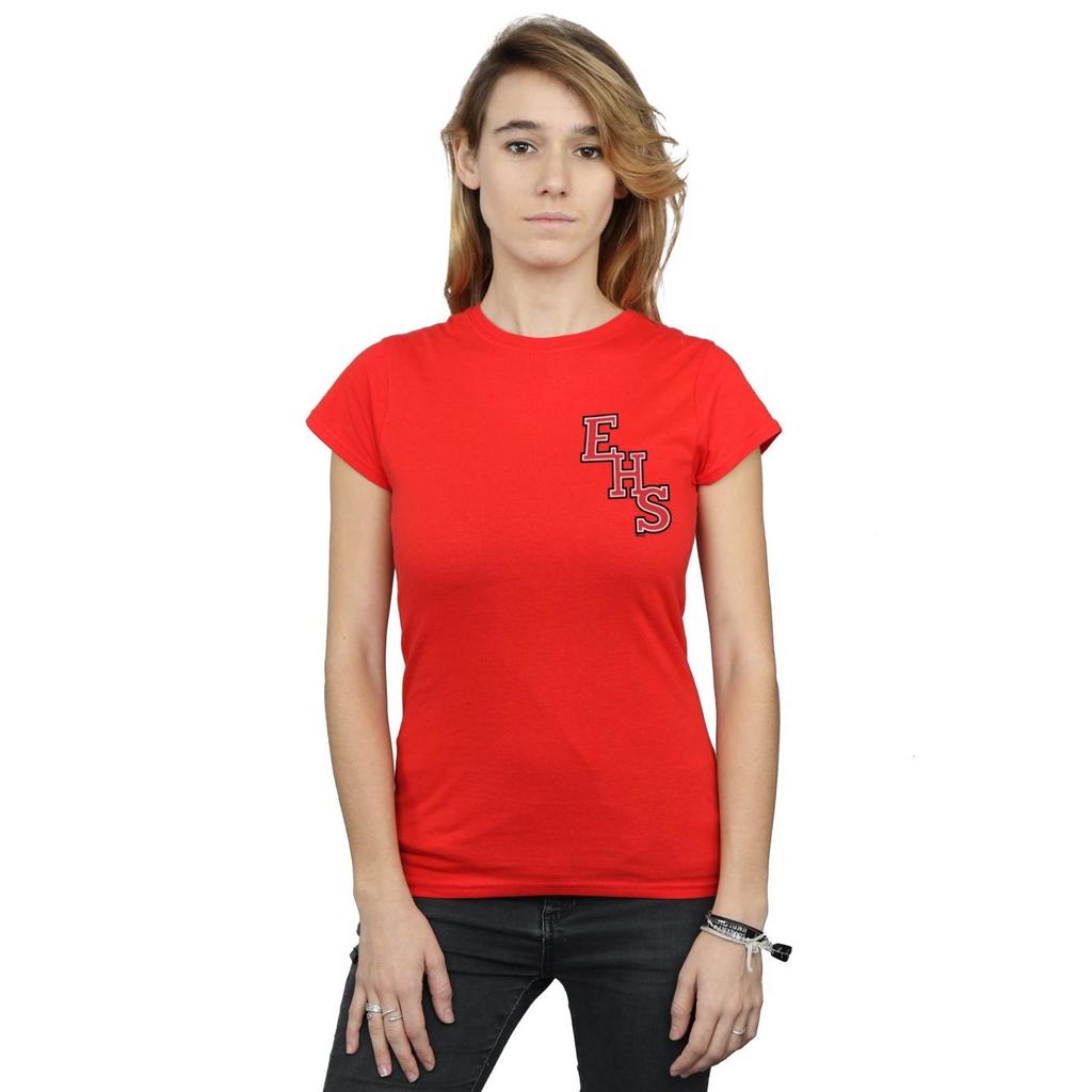Disney Womens/Ladies High School Musical The Musical EHS Logo Breast Print Cotton T-Shirt