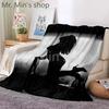 Brand New Custom Printed Sexy and Seductive Black and White Woman Beauty Photo Blanket Soft Warm Flannel Blanket On Bed and Sofa