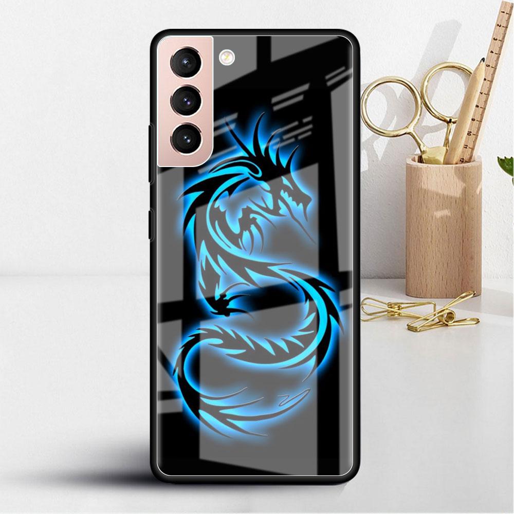 

Стеклянный чехол с изображением дракона для Samsung Galaxy S22 S20 FE S21 Plus, чехол для телефона S10 5G S9 Note 20 Ultra 10 Lite Shell Samsung Note 9