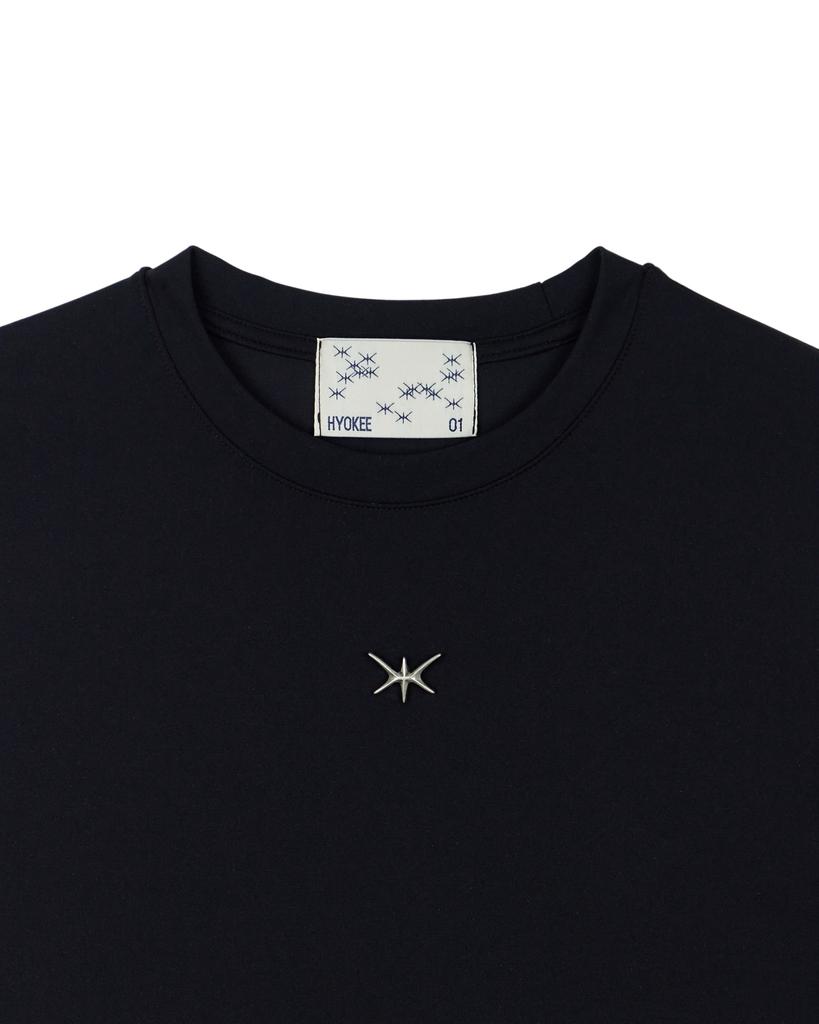 NO EXTRA TOUCH Contour Long Sleeve Body Suit (Navy Black) / 25Spjs001Bk