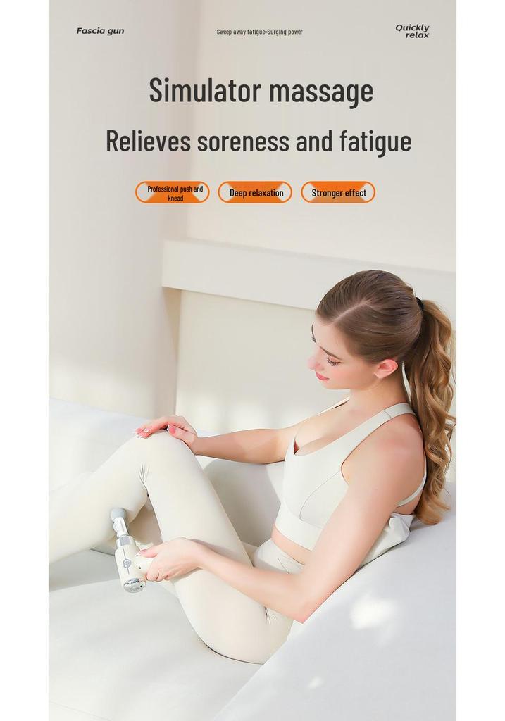 Multi-Head Muscle Relaxation Massager: Electric Fascia Gun for Sports and Neck Therapy, Home Fitness, Mini Size.