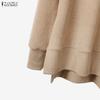 ZANZEA Damen Langarm Rollkragen Bluse und Hose Herbstpullover Zweiteilige Anzugsets