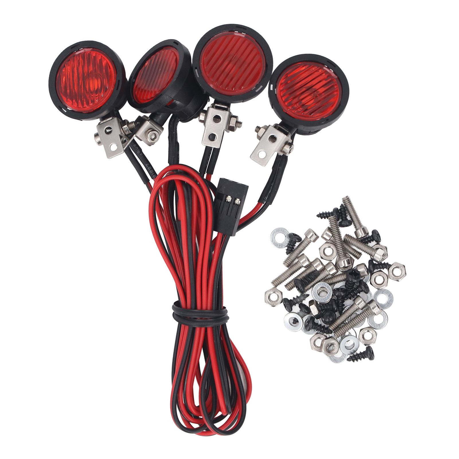 

Світлодіодний ліхтар для автомобіля RC 4LED Фари високої яскравості Круглі передні прожектори для 1/10 RC Crawler для Axia Red Light