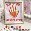 Diy Couple Hand Paint Shadow Box Frame Wooden Handprint Photo Frame 12-Color Paint Set Display Gifts